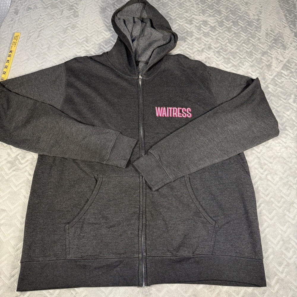 Waitress The Musical Zip Up Hoodie Sweatshirt Gray 2XL Broadway Merchandise